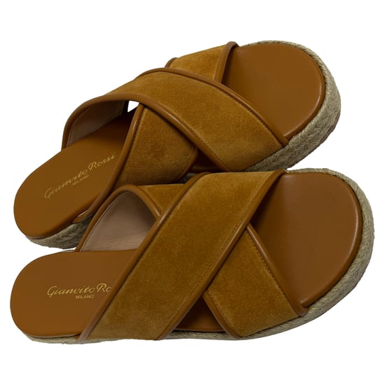 Gianvito Rossi Espadrilles mit Kreuzgurt in braunem Wildleder - Image 5