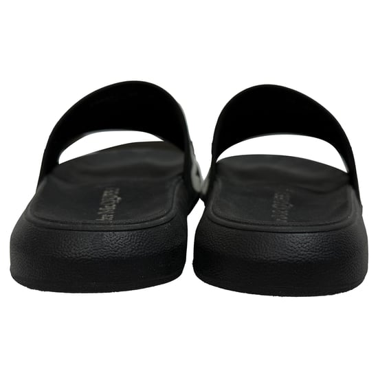 Alexander McQueen Graffiti Logo Slide Sandalen aus schwarzem Gummi - Image 3