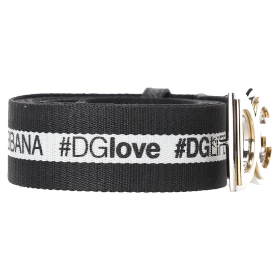 Dolce & Gabbana DG Logo Schnallen Gürtel aus schwarzem Canvas - Image 4