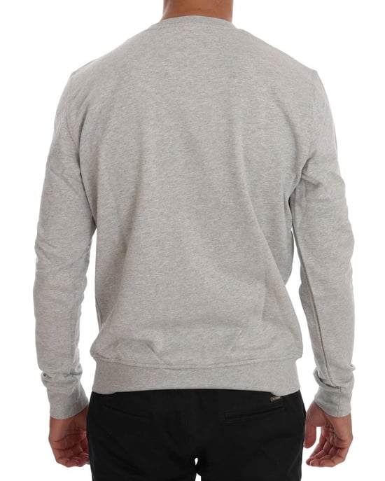 Frankie Morello Grauer Baumwoll-Crewneck-Pullover - Image 3