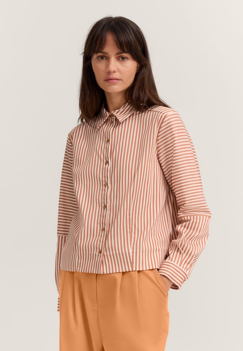 Bugatti Damen Bluse gestreift aus Baumwollmischung - Image 1