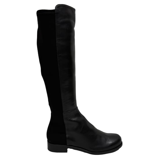 Stuart Weitzman 5050 Overknee-Stiefel aus schwarzem Leder und Wildleder - Image 1