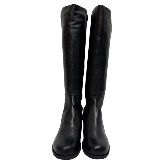 Stuart Weitzman 5050 Overknee-Stiefel aus schwarzem Leder und Wildleder - Image 2