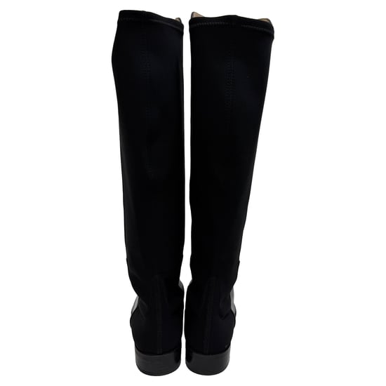 Stuart Weitzman 5050 Overknee-Stiefel aus schwarzem Leder und Wildleder - Image 3