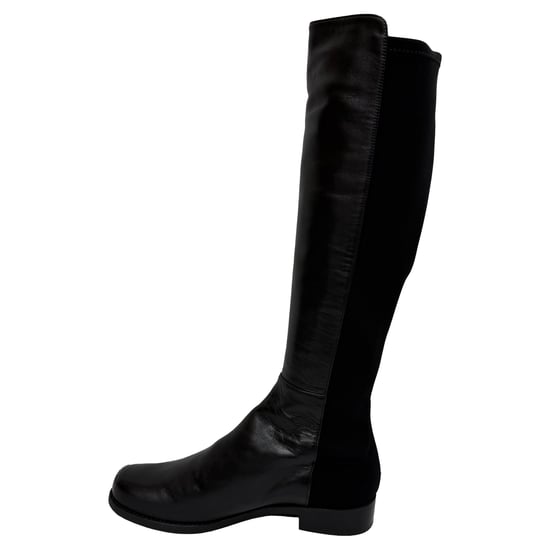 Stuart Weitzman 5050 Overknee-Stiefel aus schwarzem Leder und Wildleder - Image 4
