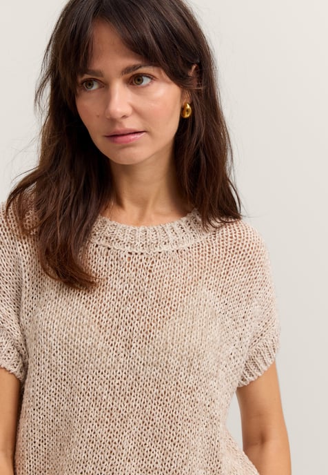 Bugatti Damen Pullunder aus Leinen-Baumwoll-Mix mit Rundhals - Image 4