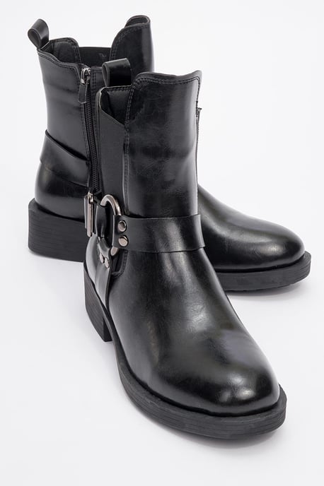 Stone Schnalle Reißverschluss Stiefelette - Image 1