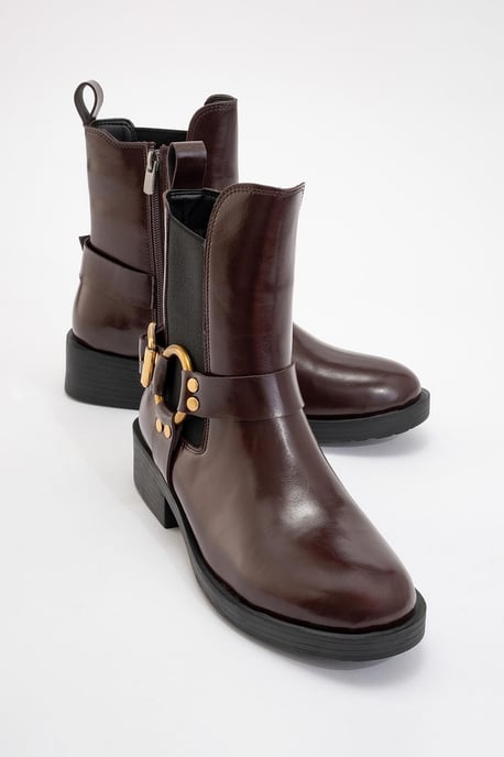 Stone Schnalle Reißverschluss Stiefelette - Image 1