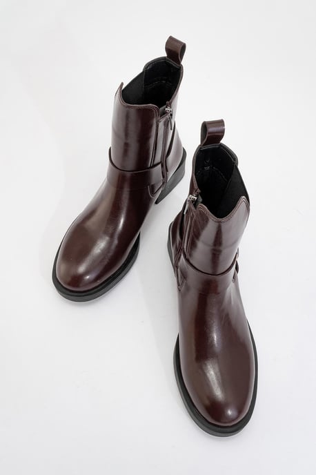 Stone Schnalle Reißverschluss Stiefelette - Image 2