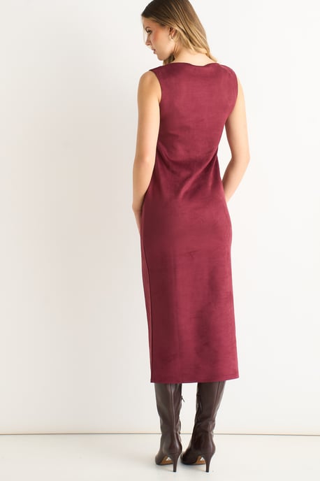 Pencil-Kleid aus Kunstwildleder in der Farbe Mulberry - Image 4