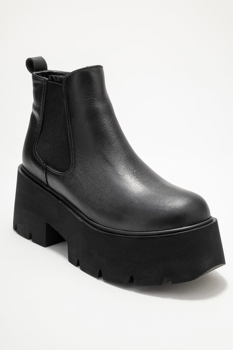 Clen Leder-Plateaustiefelette Chelsea - Image 1