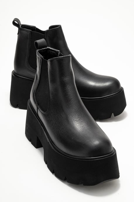 Clen Leder-Plateaustiefelette Chelsea - Image 2