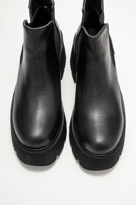 Clen Leder-Plateaustiefelette Chelsea - Image 3
