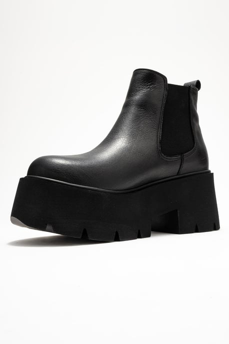 Clen Leder-Plateaustiefelette Chelsea - Image 4