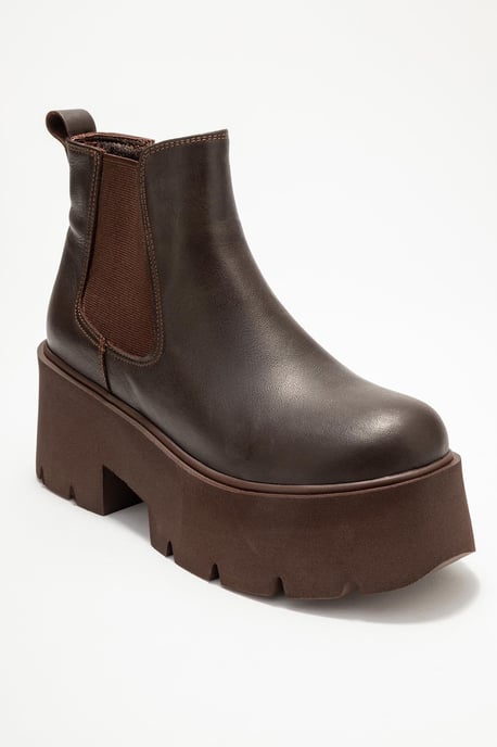 Clen Leder-Plateaustiefelette Chelsea - Image 1