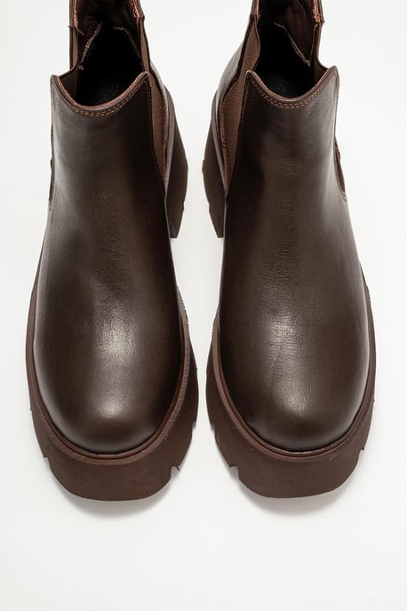 Clen Leder-Plateaustiefelette Chelsea - Image 3