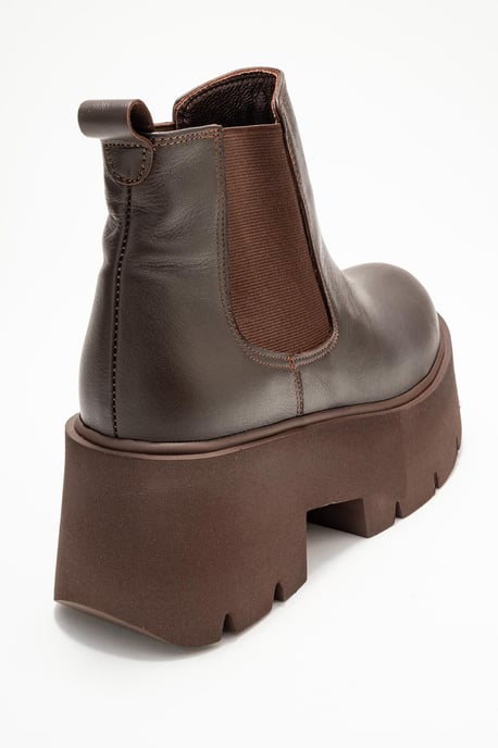 Clen Leder-Plateaustiefelette Chelsea - Image 5