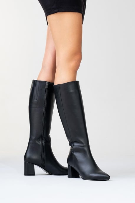 Sejas Leder Blockabsatz Knieholer Stiefel (Damen) - Image 2