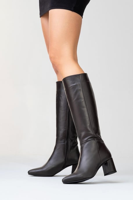 Sejas Leder Blockabsatz Knieholer Stiefel (Damen) - Image 2
