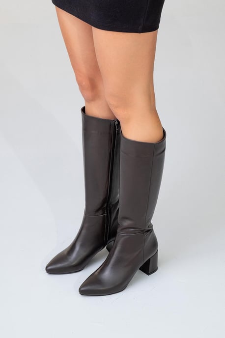 Sejas Leder Blockabsatz Knieholer Stiefel (Damen) - Image 3