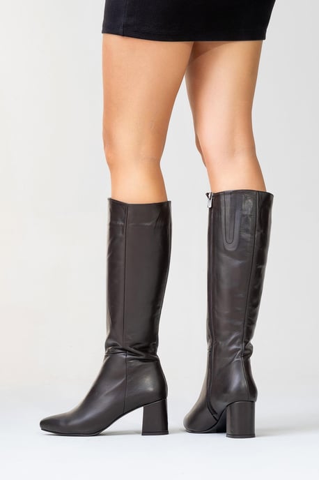 Sejas Leder Blockabsatz Knieholer Stiefel (Damen) - Image 4