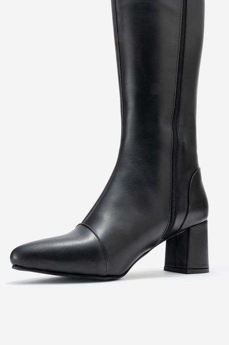Osmera Leder Blockabsatz Kniehoher Stiefel - Image 4