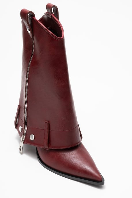 Lola Reißverschluss Spitzer Zehenbereich Absatz Stiefel - Image 3