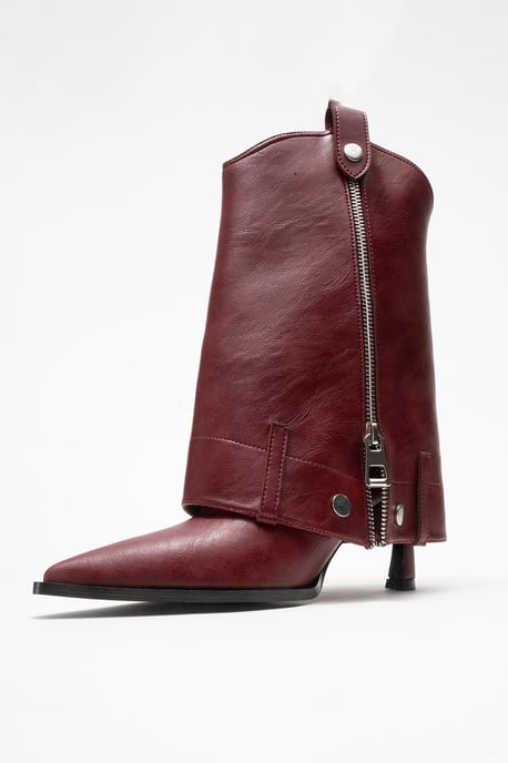 Lola Reißverschluss Spitzer Zehenbereich Absatz Stiefel - Image 4