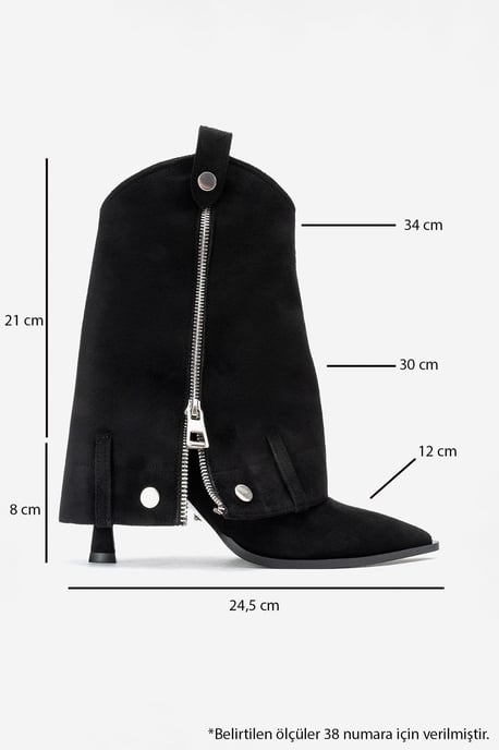 Lola Reißverschluss Spitzer Zehenbereich Absatz Stiefel - Image 6