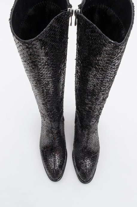 Elly Gemusterter Blockabsatz-Stiefel - Image 2