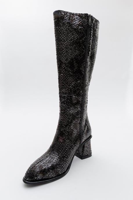 Elly Gemusterter Blockabsatz-Stiefel - Image 3