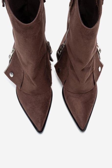 Lola Reißverschluss Spitzer Zehenbereich Absatz Stiefel - Image 3