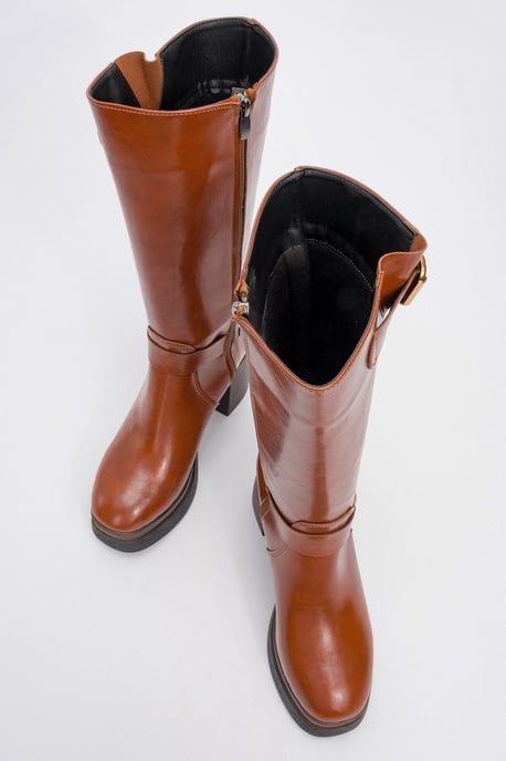 Rock Schnalle Reißverschluss Blockabsatz Stiefel (Damen) - Image 2