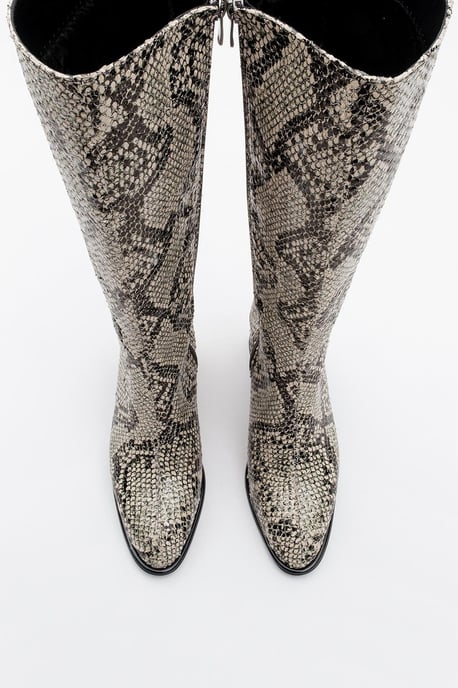 Elly Gemusterter Blockabsatz-Stiefel - Image 2
