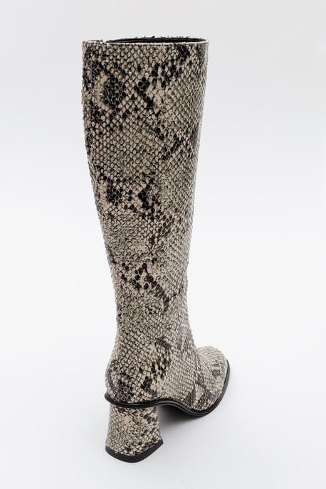 Elly Gemusterter Blockabsatz-Stiefel - Image 4