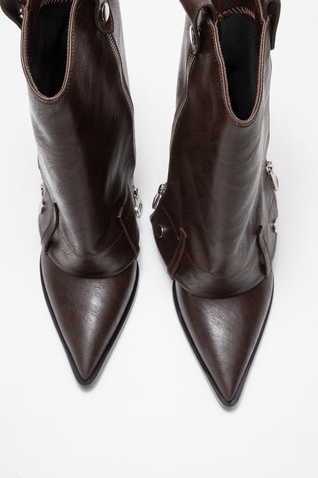 Lola Reißverschluss Spitzer Zehenbereich Absatz Stiefel - Image 3