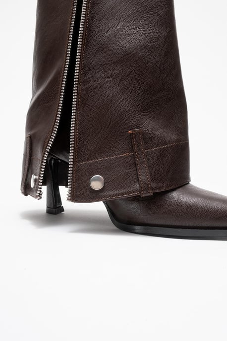 Lola Reißverschluss Spitzer Zehenbereich Absatz Stiefel - Image 4