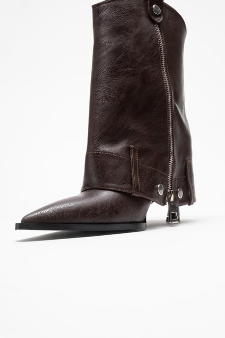 Lola Reißverschluss Spitzer Zehenbereich Absatz Stiefel - Image 6