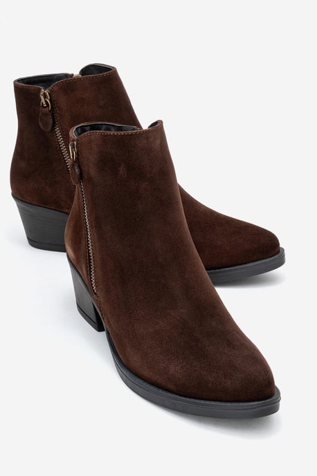 Jayer Leder Doppelreißverschluss Blockabsatz Stiefel (Damen) - Image 1