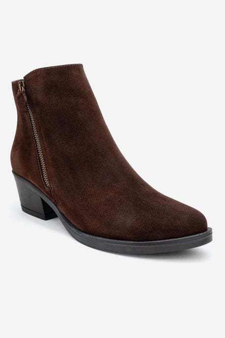 Jayer Leder Doppelreißverschluss Blockabsatz Stiefel (Damen) - Image 3