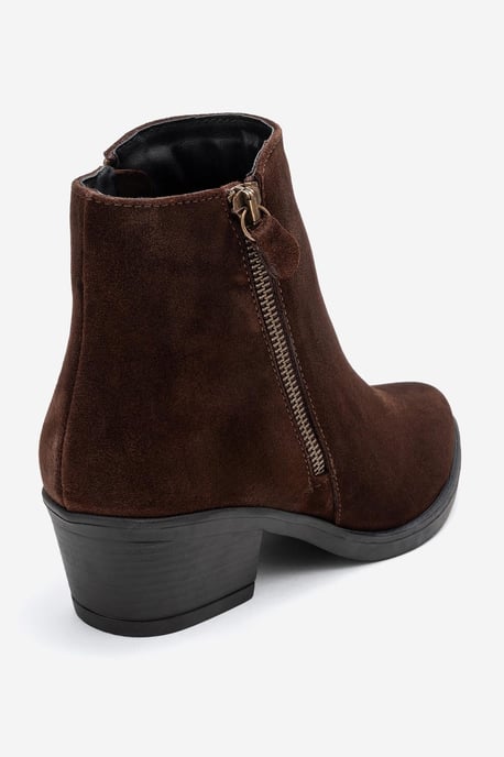 Jayer Leder Doppelreißverschluss Blockabsatz Stiefel (Damen) - Image 5
