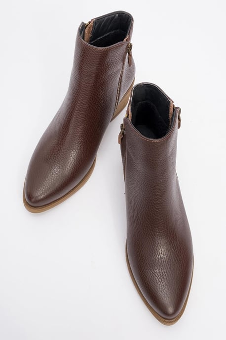 Jayer Leder Doppelreißverschluss Blockabsatz Stiefel (Damen) - Image 2