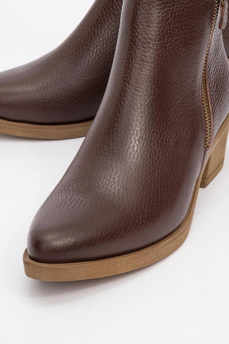 Jayer Leder Doppelreißverschluss Blockabsatz Stiefel (Damen) - Image 3