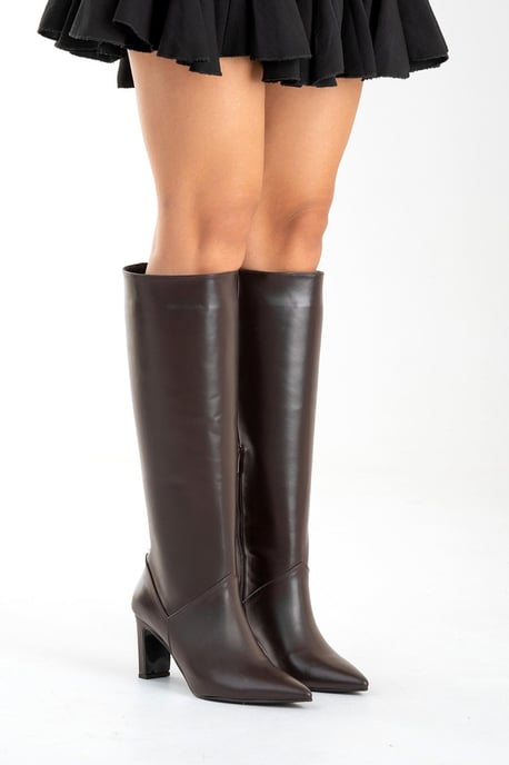 Merla Leder Blockabsatz Stiefel (Damen) - Image 5