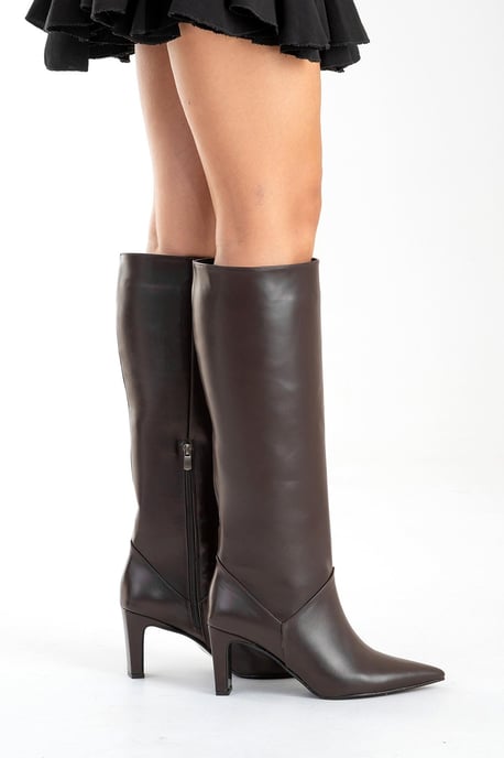 Merla Leder Blockabsatz Stiefel (Damen) - Image 6