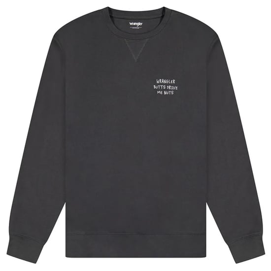 Wrangler - EMBROIDERY CREW FADED BLACK - Image 1