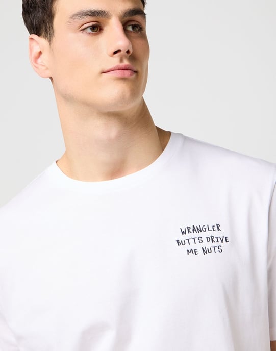 Wrangler - EMBROIDERY TEE WORN WHITE - Image 4