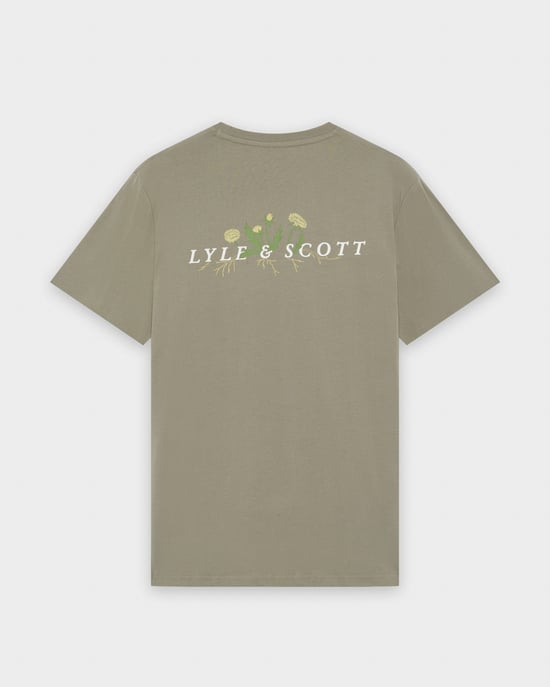 Grafisches T-Shirt in Salbeigrün - Image 2