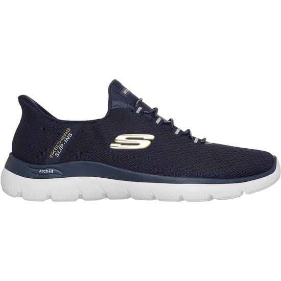 Skechers Arch Fit Summits Kynor Polyester Herren Sneakers Marineblau/Gelb - Image 5