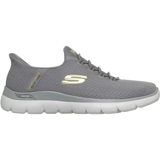 Skechers Arch Fit Summits Kynor Polyester Herren Sneakers Grau/Lime - Image 5